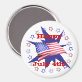 Aimant Cercle des étoiles du Jour de l'Indépendance (Recto/Verso)
