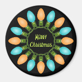 Aimant Cercle des lumières de Noël en orange et bleu (Devant)