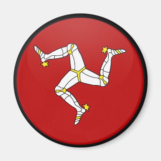 Aimant Cercle Drapeau De Qualité Isle Of Man (Devant)