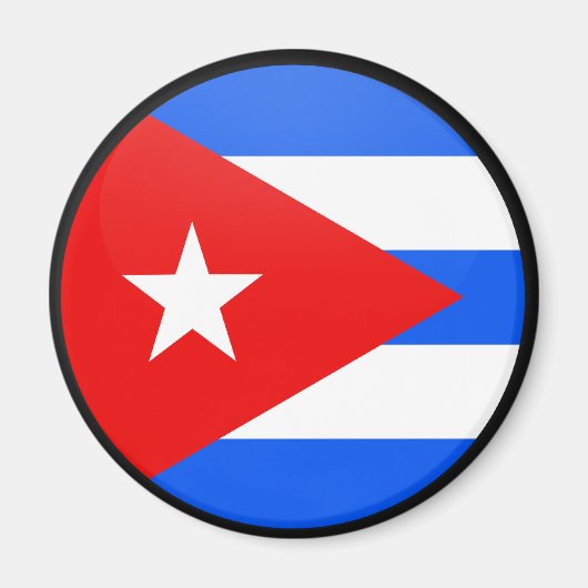 Aimant Cercle du drapeau de qualité cubaine (Devant)