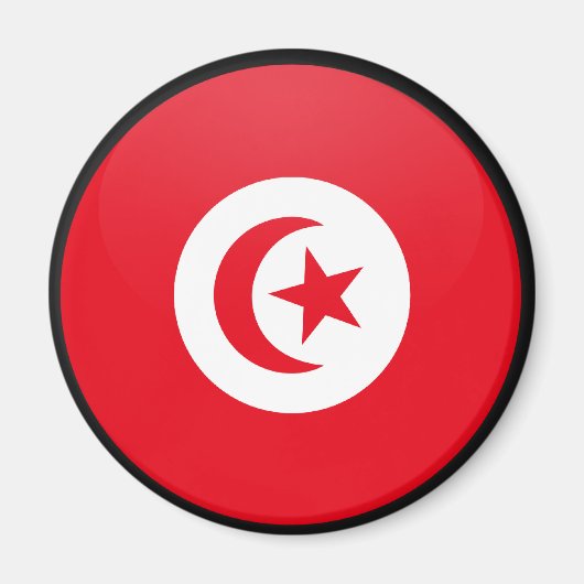 Aimant Cercle du drapeau de qualité tunisienne (Devant)