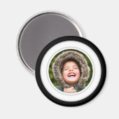 Aimant Cercle encadré d'un seul Modèle photo (Recto/Verso)