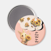 Aimant Cercle Lapin Bébé et Tournesol (Recto/Verso)