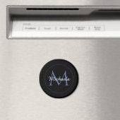 Aimant Cercle minimal moderne nom initial monogramme mode (In Situ (Lave-vaisselle))