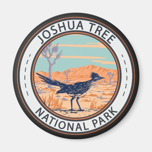 Aimant Cercle rétro du parc national Joshua Tree (Devant)