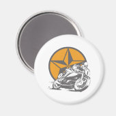Aimant Cercle Star vintage de course de moto (Recto/Verso)
