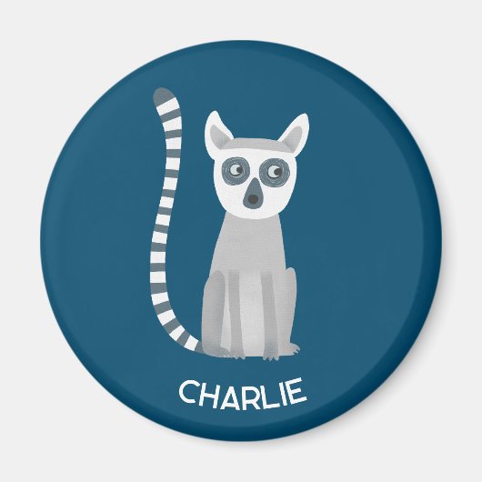 Aimant Cercle Tail Lemur Nom personnalisé (Devant)