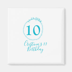 Aimant Cercle turquoise. Parties scintillant ronde 10e an