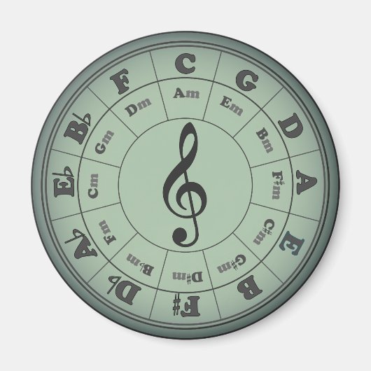 Aimant Cercle vert des 5° rond d'aimant (Devant)