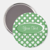 Aimant Cercles blancs en cascade sur vert citron (Recto/Verso)