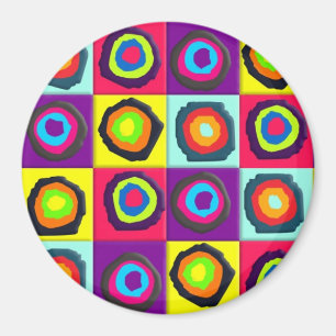 Aimant Cercles colorés à l'intérieur de carrés