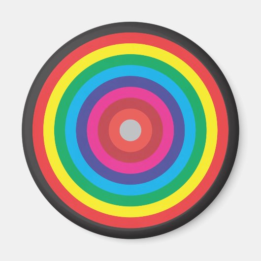 Aimant cercles concentriques cible colorée (Devant)