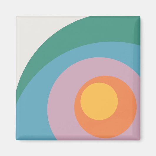 Aimant Cercles de style rétro multicolore (Devant)