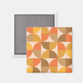 Aimant Cercles demi orange et marron du milieu du siècle  (Recto/Verso)