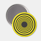 Aimant Cercles hypnotiques jaune sur noir (Recto/Verso)
