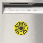 Aimant Cercles hypnotiques jaune sur noir (In Situ (Lave-vaisselle))