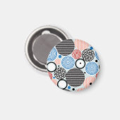 Aimant Cercles multicolores, design motif graphique. (Recto/Verso)