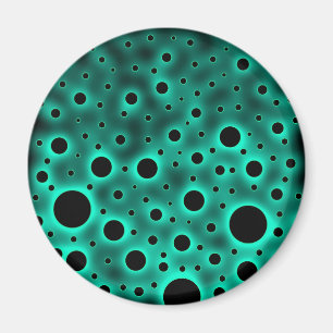 Aimant Cercles noirs sur fond turquoise