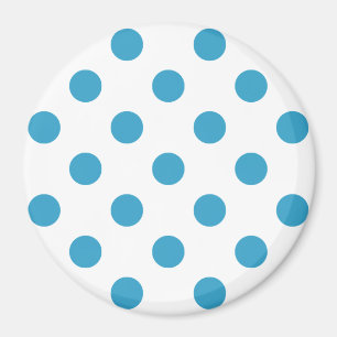 Aimant Cercles Pois bleu paon