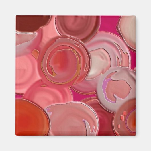 Aimant Cercles rouges heureux (Devant)