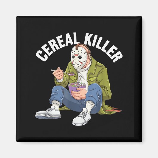 Aimant Cereal Killer Funny Halloween Horror Movie Masked  (Devant)