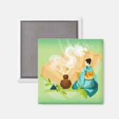 Aimant Cérémonie japonaise du thé, Dragon (Recto/Verso)