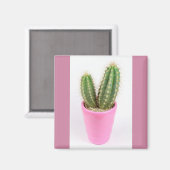 Aimant Cereus cactus dans un pot rose (Recto/Verso)