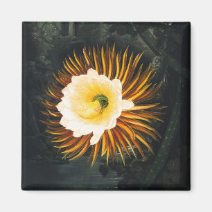 Aimant Céréus de Nuit Fleurissant Art Gothique Vintage