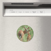 Aimant Cerf à queue blanche avec la pavot (In Situ (Lave-vaisselle))