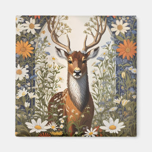Aimant Cerf au milieu de la marguerite