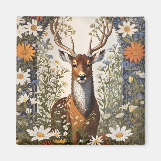 Aimant Cerf au milieu de la marguerite (Devant)