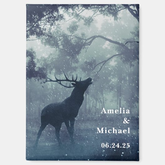 Aimant Cerf avec Antlers dans une forêt Enregistrer la da (Recto)