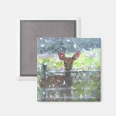 Aimant Cerf dans une tempête de neige (Recto/Verso)