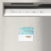 Aimant Cerf de chevreuil dans le bois d'hiver couvert de  (In Situ (Lave-vaisselle))