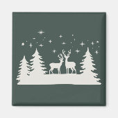 Aimant Cerf de Noël enneigé Saison d'hiver Vacances (Devant)