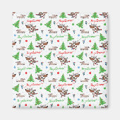 Aimant cerf de Noël fou (Devant)