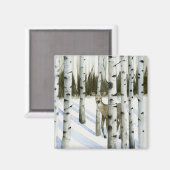 Aimant Cerf en chute de neige (Recto/Verso)
