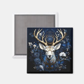 Aimant Cerf Floral Gothique Céleste de Minuit (Recto/Verso)