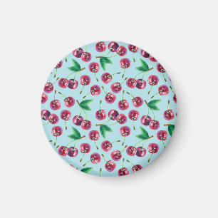 Aimant Cerises d'aquarelle modernes : Motif de baies jute