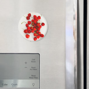 Aimant Cerises rouges à la lumière naturelle Pose sur bla