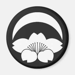 Aimant Cerisier en fleurs sous le croissant de lune