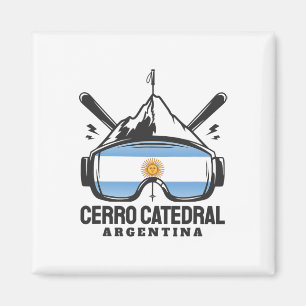 Aimant Cerro Catedral Argentina Station de ski Rétro