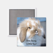 Aimant Certains Bunny Vous Aime - Fluffy Holland Lop (Recto/Verso)