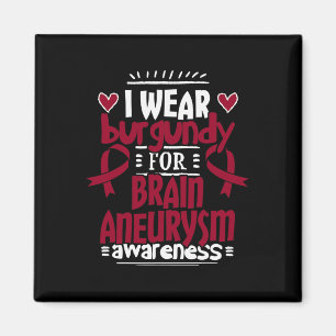 Aimant Cerveau Aneurie Tshirt de sensibilisation Burgundy