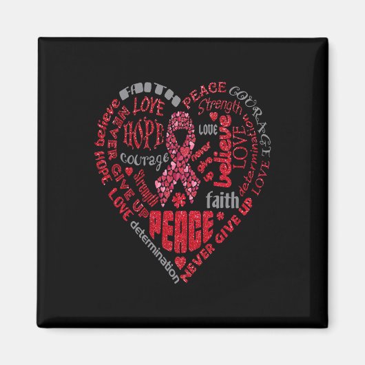 Aimant Cerveau Aneurysme Sensibilisation Mots du coeur Ba (Devant)