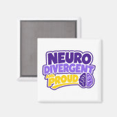 Aimant Cerveau neurodivergent et fier (Recto/Verso)