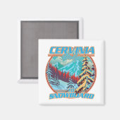 Aimant Cervinia italie logo de snowboard (Recto/Verso)