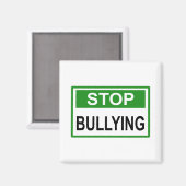 Aimant Cesser le signe d'intimidation vert (Recto/Verso)