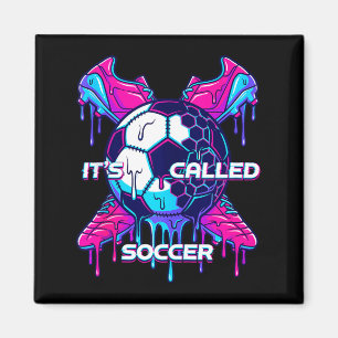 Aimant C'est appelé football Dégoulinade fondue Glitch Ar