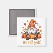 Aimant C'est Automne Y'all Gnomes Citrouille Automne Than (Recto/Verso)